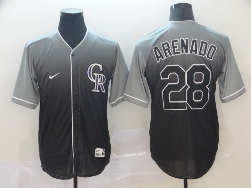Men's Colorado Rockies Nolan Arenado #28 Gray Gradient Jersey